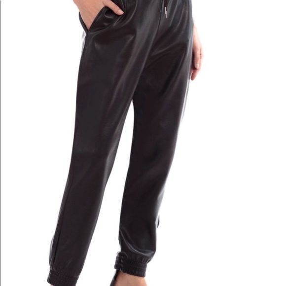 Bagatelle Vegan Leather Pants Joggers 